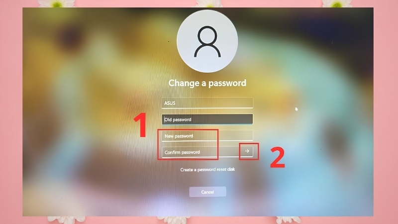 Nhập mật khẩu mới ở màn hình Change a password Nhập mật khẩu mới ở màn hình Change a password