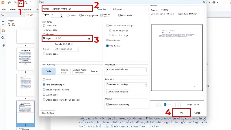Tách trang PDF bằng chức năng in trong Foxit Reader bước 1 Tách trang PDF bằng chức năng in trong Foxit Reader bước 1