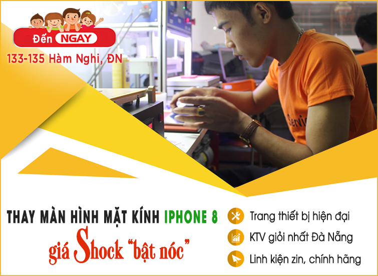 thay màn hình mặt kính iphone 8 tại đà nẵng