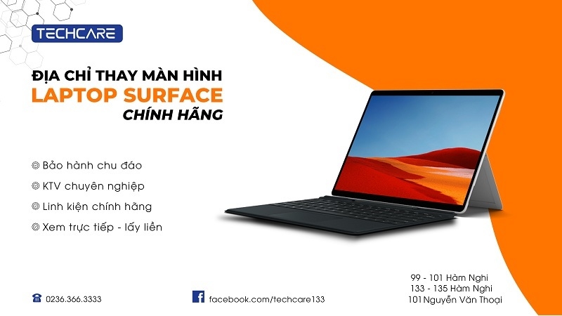 Techcare Service - Dịch vụ thay màn hình laptop Surface chính hãng Techcare Service - Dịch vụ thay màn hình laptop Surface chính hãng