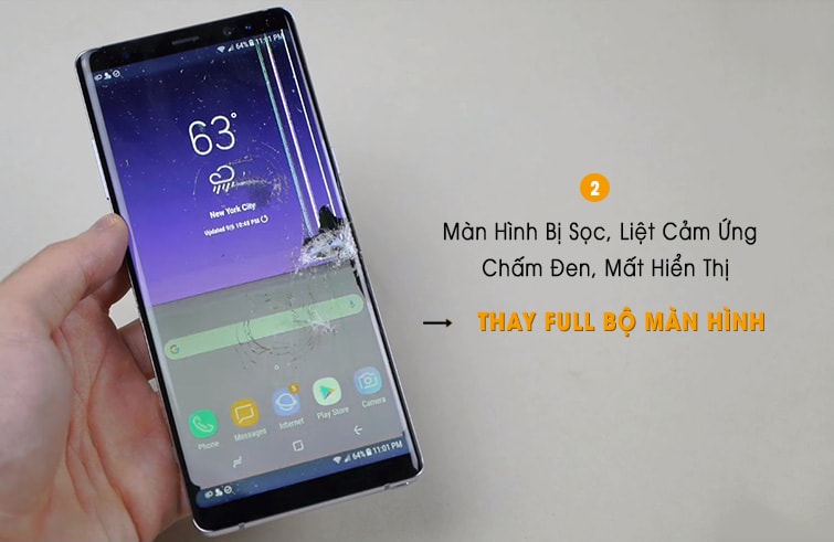 thay màn hình mặt kính samsung note 8 giá rẻ đà nẵng