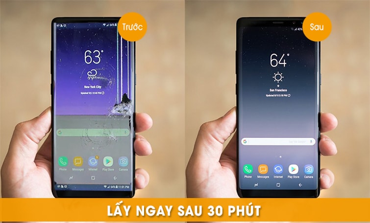 thay màn hình mặt kính samsung note 8 giá rẻ đà nẵng