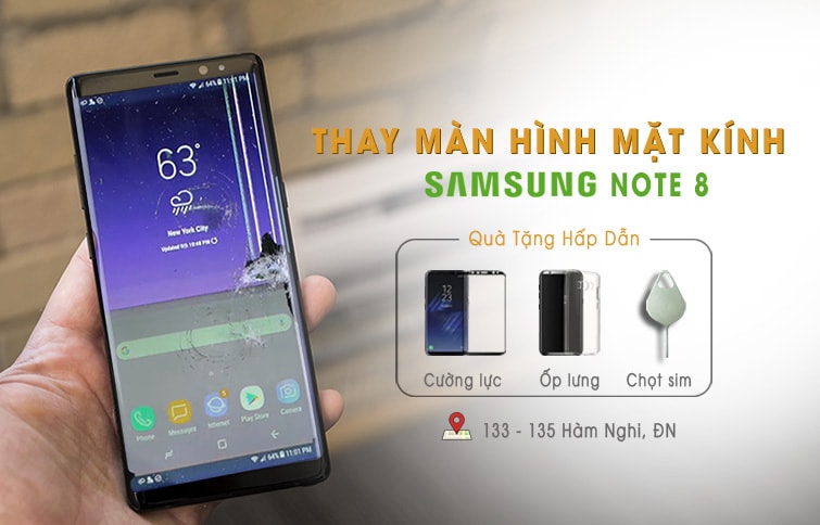 thay màn hình mặt kính samsung note 8 giá rẻ đà nẵng