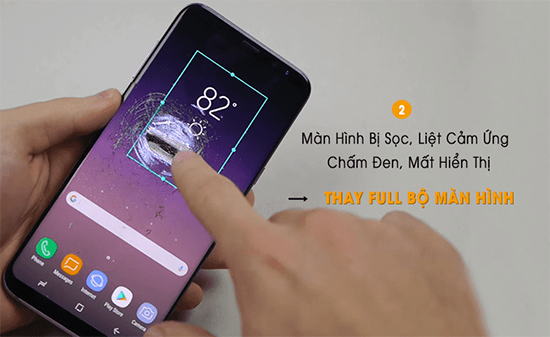 Thay màn hình Samsung s8 bị sọc, liệt cảm ứng