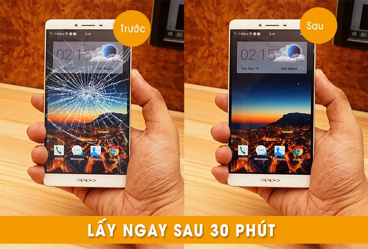 thay mặt kính oppo r7 plus giá rẻ đà nẵng