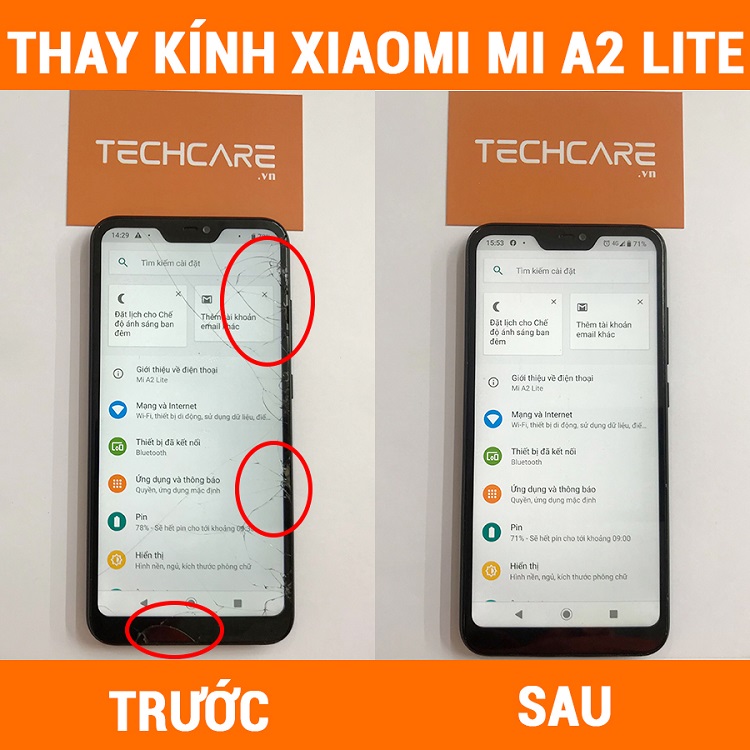 Thay mặt kính điện thoại Xiaomi chính hãng tại Techcare