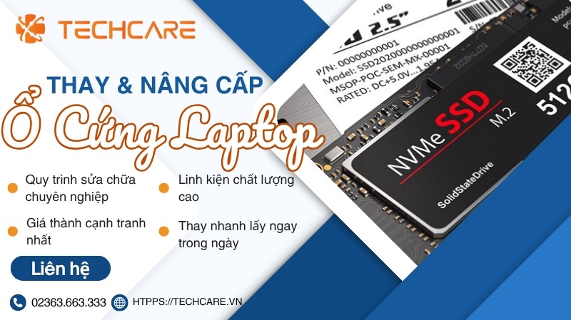 Địa chỉ thay ổ cứng laptop tại Đà Nẵng - Techcare Service Địa chỉ thay ổ cứng laptop tại Đà Nẵng - Techcare Service