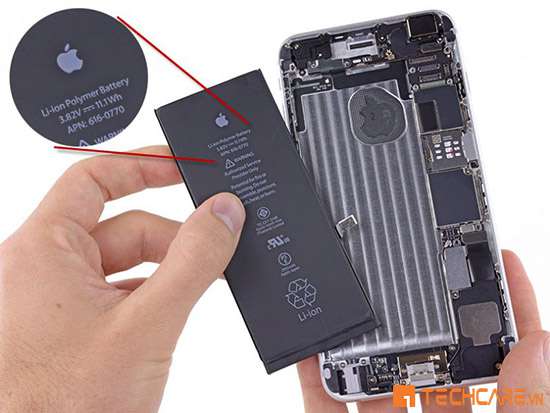 Mẫu pin iPhone 7 tại Techcare Đà Nẵng