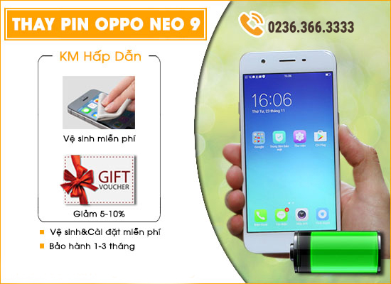 Thay pin oppo neo 9 techcare