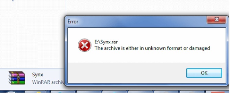 Nguyên nhân dẫn đến lỗi The archive is either in unknown format or damaged là gì?