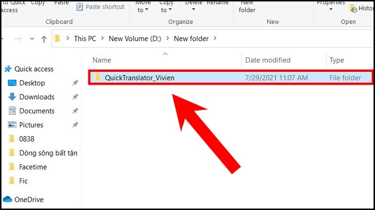 Kéo thả file vào thư mục bạn muốn lưu