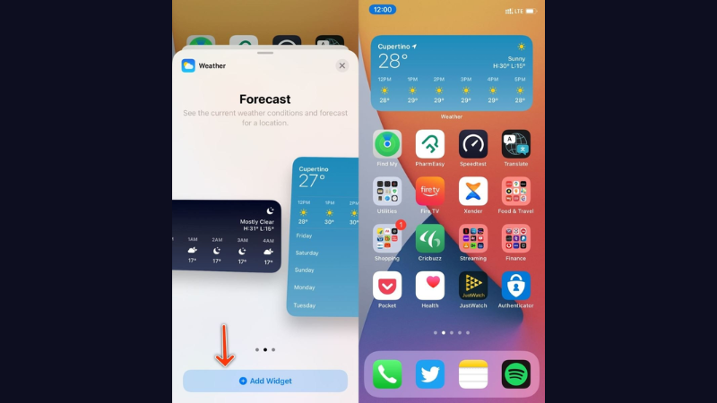 Thêm widget vào Màn hình chính iPhone