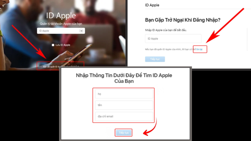 Tìm Apple ID bằng số điện thoại hoặc email