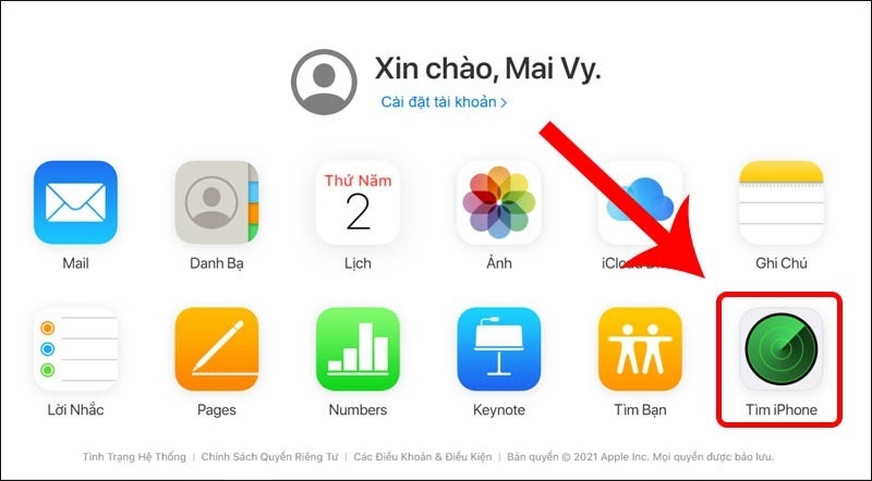 Chọn vào ứng dụng Tìm iPhone