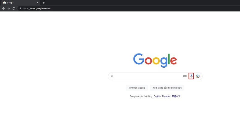 Chọn vào biểu tượng micro