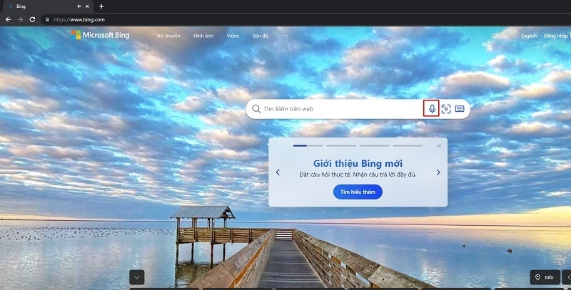 Chọn vào biểu tượng micro
