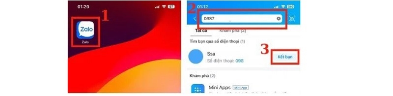 Dùng số điện thoại để tìm