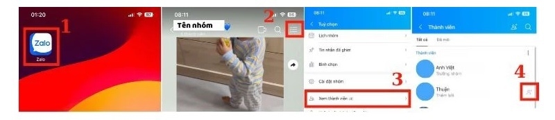 Tìm lại zalo đã xóa kết bạn tại nhóm chat chung trên ứng dụng