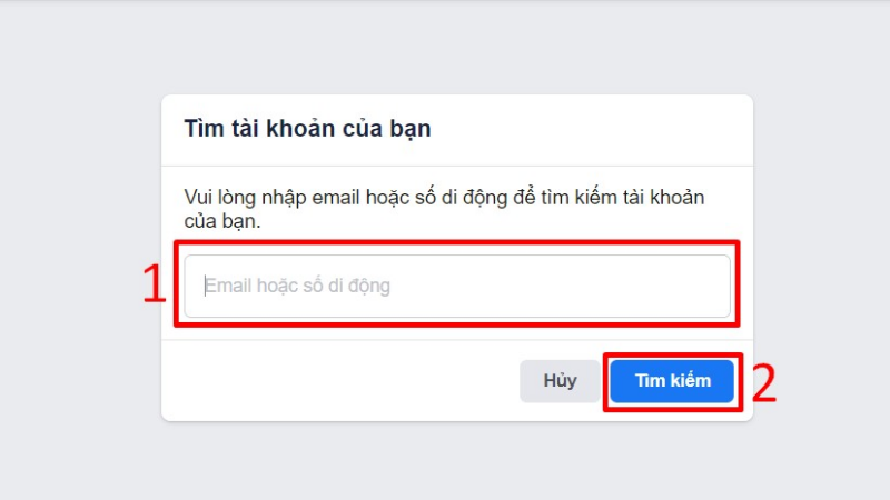 Tìm tài khoản bằng tên, email cũ hoặc số điện thoại