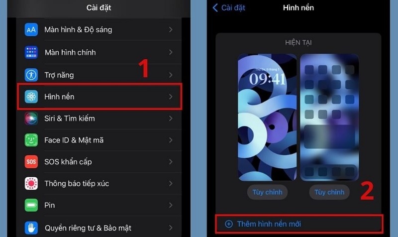 Chọn vào mục Thêm hình nền mới