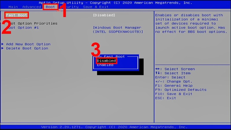 Kiểm tra Boot Mode và tắt Fast Boot bước 1 Kiểm tra Boot Mode và tắt Fast Boot bước 1