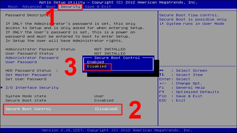 Điều chỉnh Secure Boot và CSM bước 1 Điều chỉnh Secure Boot và CSM bước 1