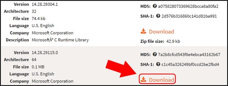 Tải và cài đặt file vcruntime140.dll