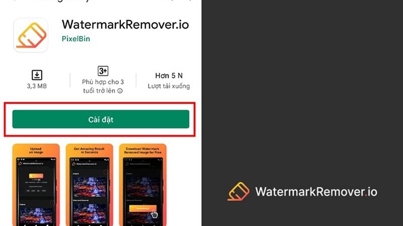 Truy cập vào website WatermarkRemove