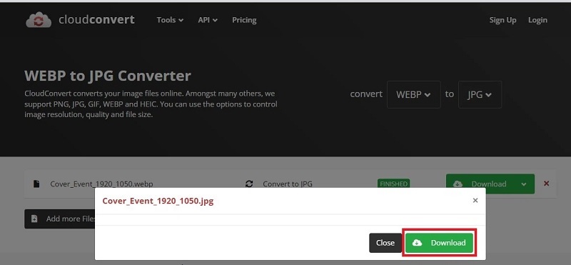 Nhấn nút Download