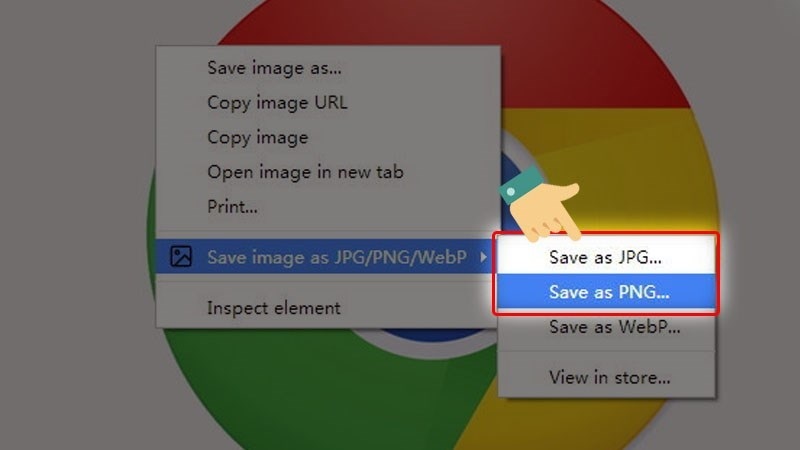 Nhấn vào tùy chọn Save as PNG