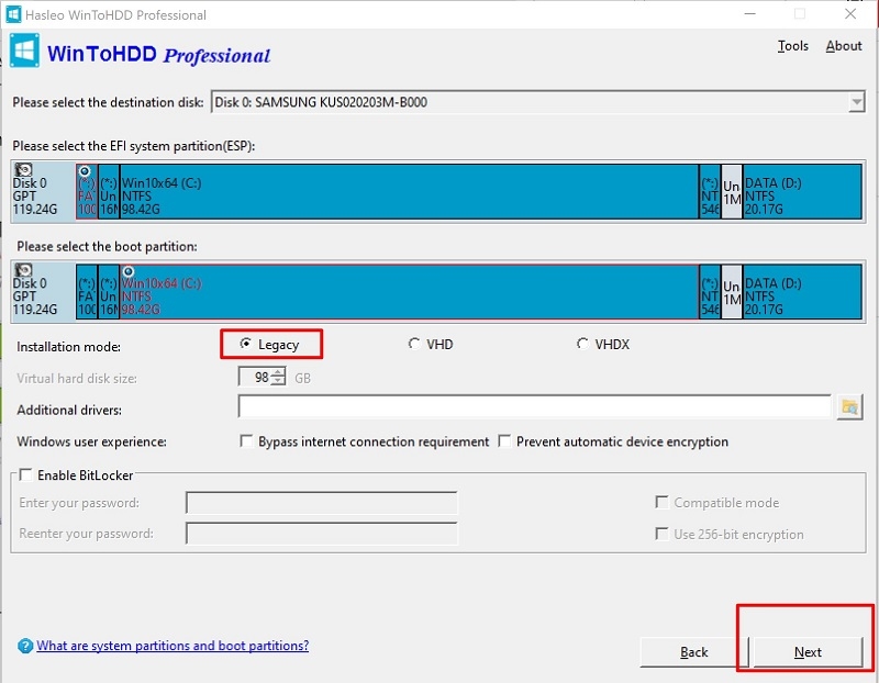 Hướng dẫn cài Windows bằng WinToHDD không cần USB bước 4 Hướng dẫn cài Windows bằng WinToHDD không cần USB bước 4
