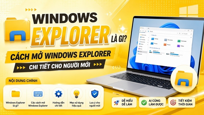 Windows Explorer là gì? Cách mở Windows Explorer chi tiết cho người mới