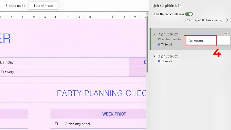 Cách xem lịch sử chỉnh sửa file Excel