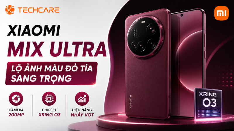 Xiaomi MIX Ultra Lộ Ảnh Màu Đỏ Tía Sang Trọng: Camera 200MP, Chip Xring O3 Nhảy Vọt Hiệu Năng