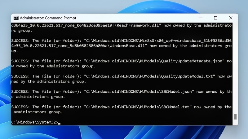 Dùng Command Prompt để xóa thư mục Windows.old trong Win 11 bước 1 Dùng Command Prompt để xóa thư mục Windows.old trong Win 11 bước 1