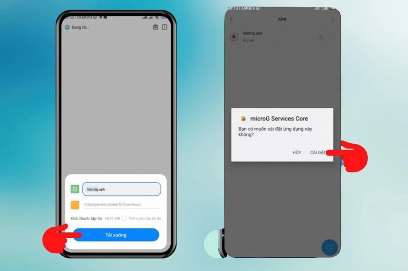 Nhấn mục Cài đặt