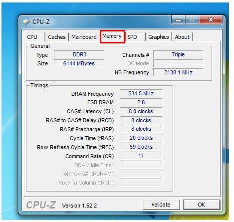 cách kiểm tra thông số ram bằng CPUZ
