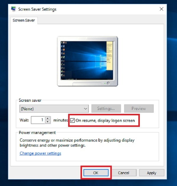 Cách khóa màn hình máy tính tự động thông qua tính năng bảo vệ màn hình trong Windows 10