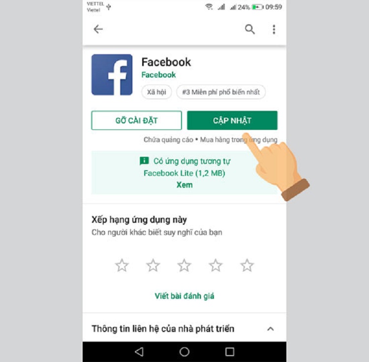facebook bi vang ra tren android 2
