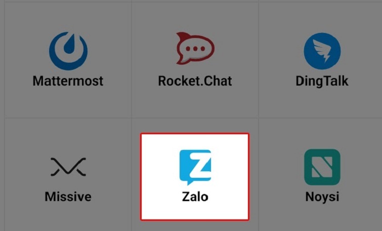 Chọn Zalo trên All-in-One Messenger