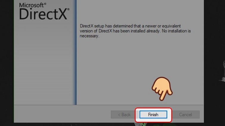 Hoàn tất cài đặt DirectX